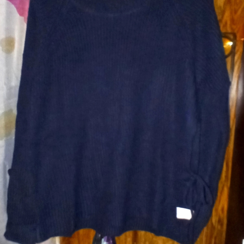 SheIn new sweater navy blue large ties on side